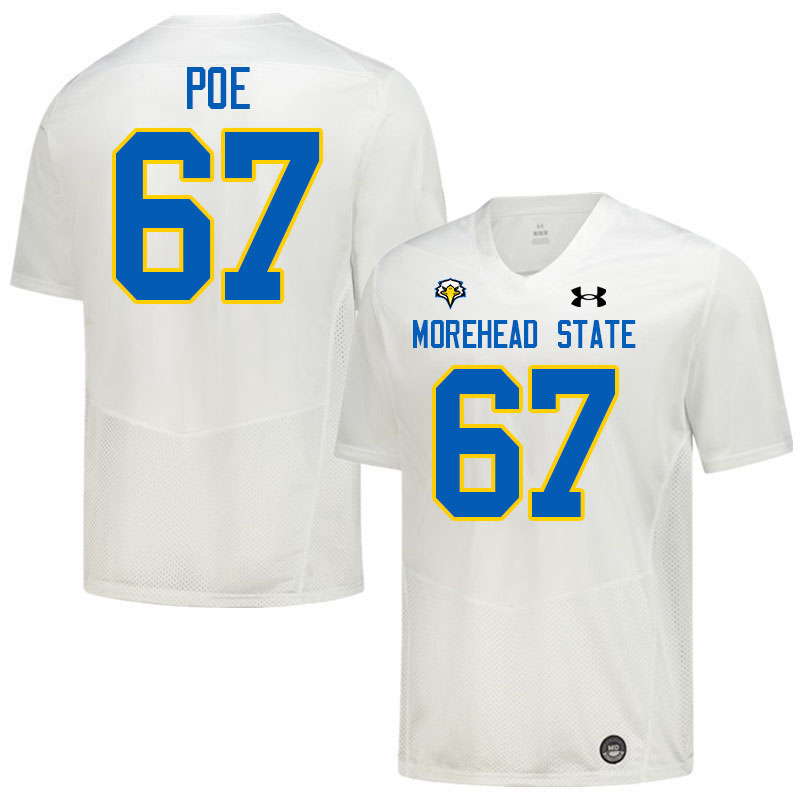 Morehead State Eagles #67 Billy Poe College Football Jerseys,Uniforms-White